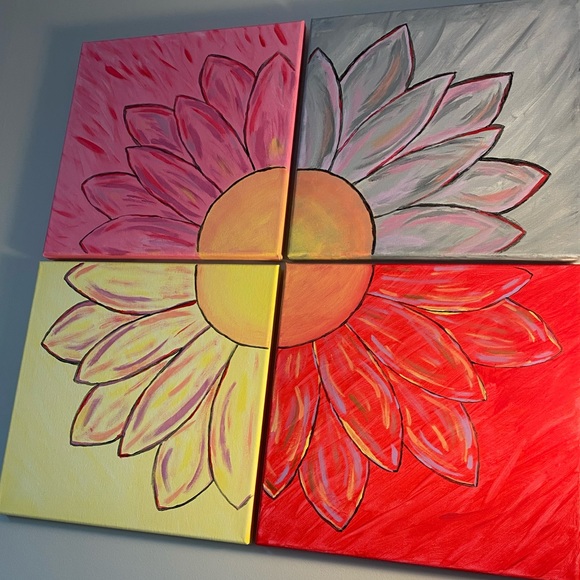 Handmade flower canvas painting! - Picture 2 of 7